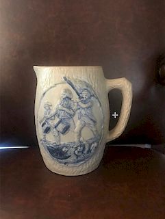 Revolutionary War Commemorative Pitcher by White's Pottery, Utica NY