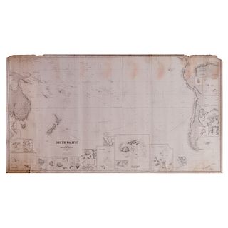 Two Blue Book Nautical Maps: South Atlantic Ocean; and South Pacific Ocean