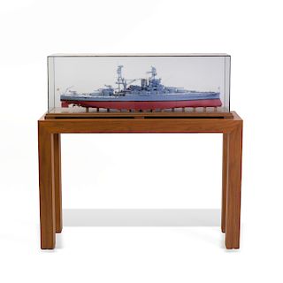 Fine Art Model Painted Metal, Wood, and Composite Model of the USS Arizona