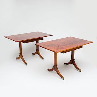 Pair of Federal Style Mahogany Trestle Tables, Late 20th Century