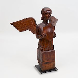 Carved Wood Figure of Angel, New England