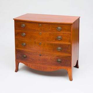 Federal Inlaid Cherry Bow-Fronted Chest of Drawers