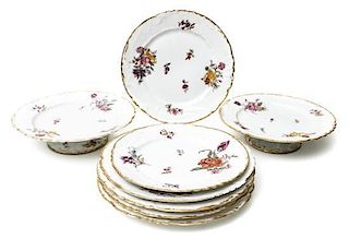 Sixteen Limoges Porcelain Service Articles, Diameter of dinner plate 9 7/8 inches.