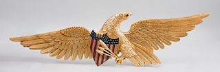 American Carved, Painted and Parcel-Gilt Wall-Mounted Eagle