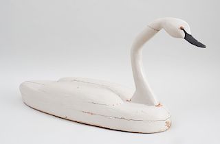 American Carved and Painted Figure of a Swan