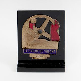 Enamel and Metal Car Badge Les Vieux du Volant