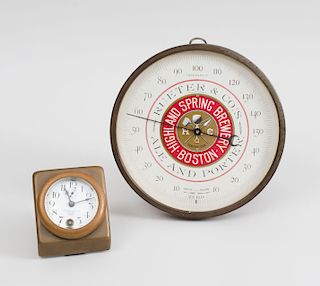 American Metal Advertising Wall Thermometer, 'Highland Spring Brewing Boston'