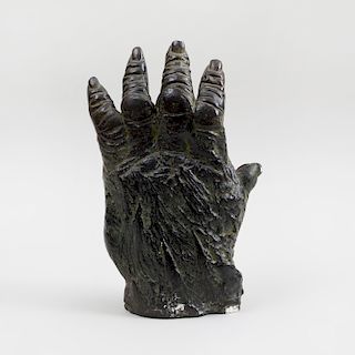 Black-Painted Plaster Model of an Open Hand