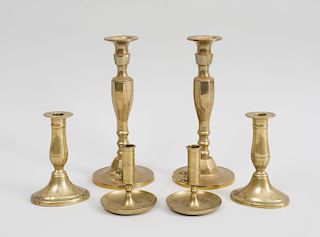Three Pairs of Brass Candlesticks