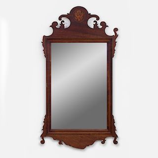 Chippendale Style Inlaid Mahogany Mirror