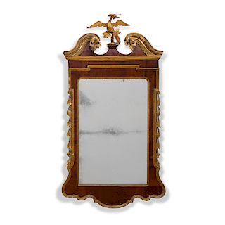 Chippendale Mahogany and Partial-Gilt Mirror