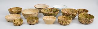 Assorted Group of Thirteen Tortoiseshell and Other Glazed Pottery Bowls