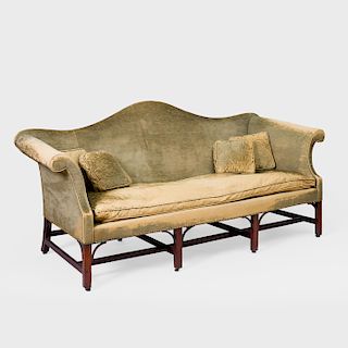 George III Mahogany Camelback Sofa