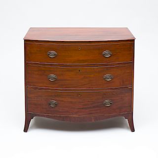 Federal Inlaid Mahogany Bow-Fronted Chest of Drawers