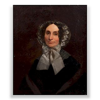 American School: Portrait of a Lady in White Bonnet
