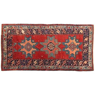 Antique Caucasian Lesghi Star Rug, Dated