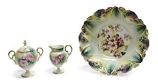 A Group of Two Bavarian Porcelain Articles, Height of first 4 1/4 inches.