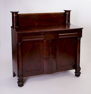 American Classical Mahogany and Stencil Decorated Sideboard