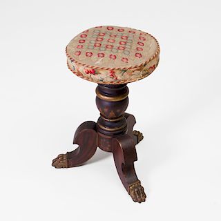 Victorian Grained and Parcel-Gilt Piano Stool