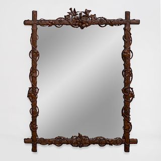 Victorian Carved Oak Mirror