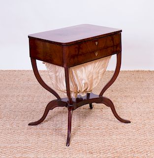 George III Style Mahogany Sewing Table