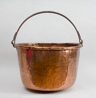 Large Hammered-Copper Cauldron