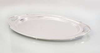 J.S. Co. Silver Two Handled Tray
