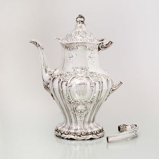 Gorham Silver Coffee Pot with Hinged Cover