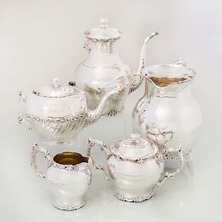 Whiting Manufacturing Co. Silver Five Piece Tea and Coffee Service