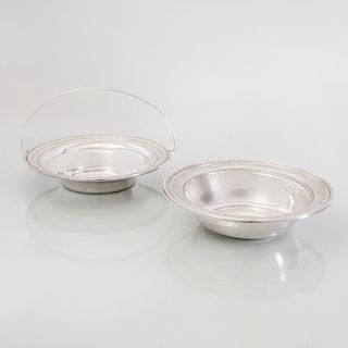 International Silver Fruit Bowl in the 'Wedgwood' Pattern, and a Woodside Silver Basket