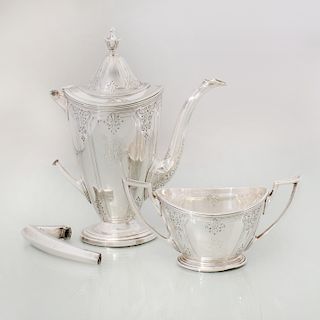 Durgin & Co. Silver Coffee Pot and Sugar Bowl