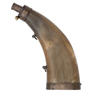 Flat Powder Horn With Adjustable Spout  