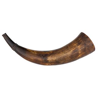 French and Indian War Engraved Powder Horn