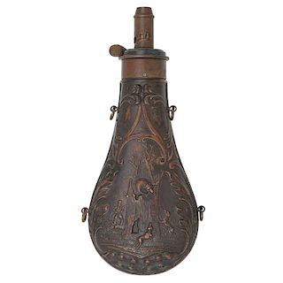 Hunting Scene Powder Flask by AM Flask & Cap Co. 