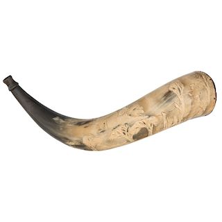 Relief Carved Powder Horn 