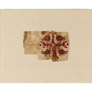 Egyptian Coptic Textile Fragment With Christian Themes