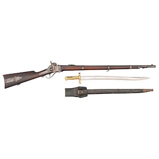 Sharps New Model 1859 Straight Breech Rifle & Matching Saber Bayonet