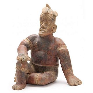 Large and Important Pre-Columbian Jalisco Seated Figure