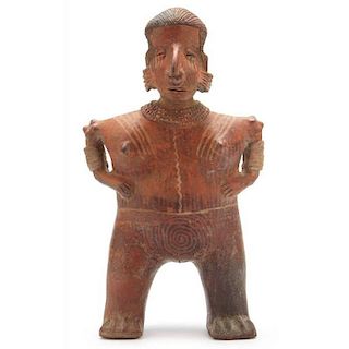 Imposing Pre-Columbian Nayarit Votive Figure