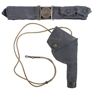 Rare Mills Holster and Belt for Navy Revolver 