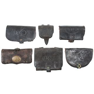 Lot of Six Indian War Cartridge Boxes