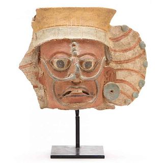 Pre-Columbian Heavily Painted Head of a Mayan Warrior