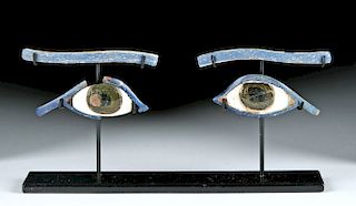 Rare Egyptian Glass and Faience Sarcophagus Eyes