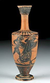 Greek Attic Black-Figure Lekythos - Warriors Scene