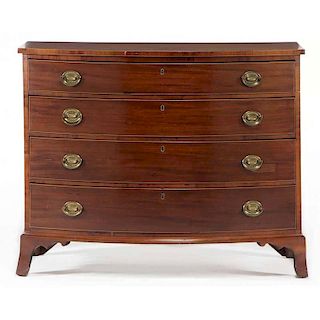 Federal Inlaid Bow Front Chest of Drawers