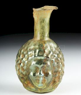 Roman Glass Mold Blown Janiform Head Vessel