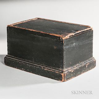 Black-painted Molded Pine Slide-lid Box