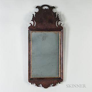 Walnut Veneer Rococo Mirror