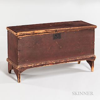 Small Early Red-painted Blanket Chest