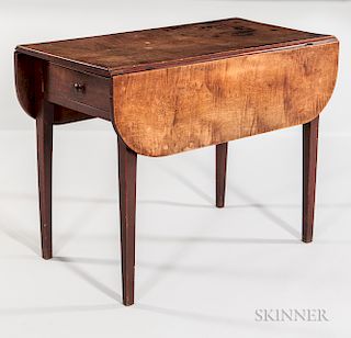 Red-washed Tiger Maple Pembroke Table